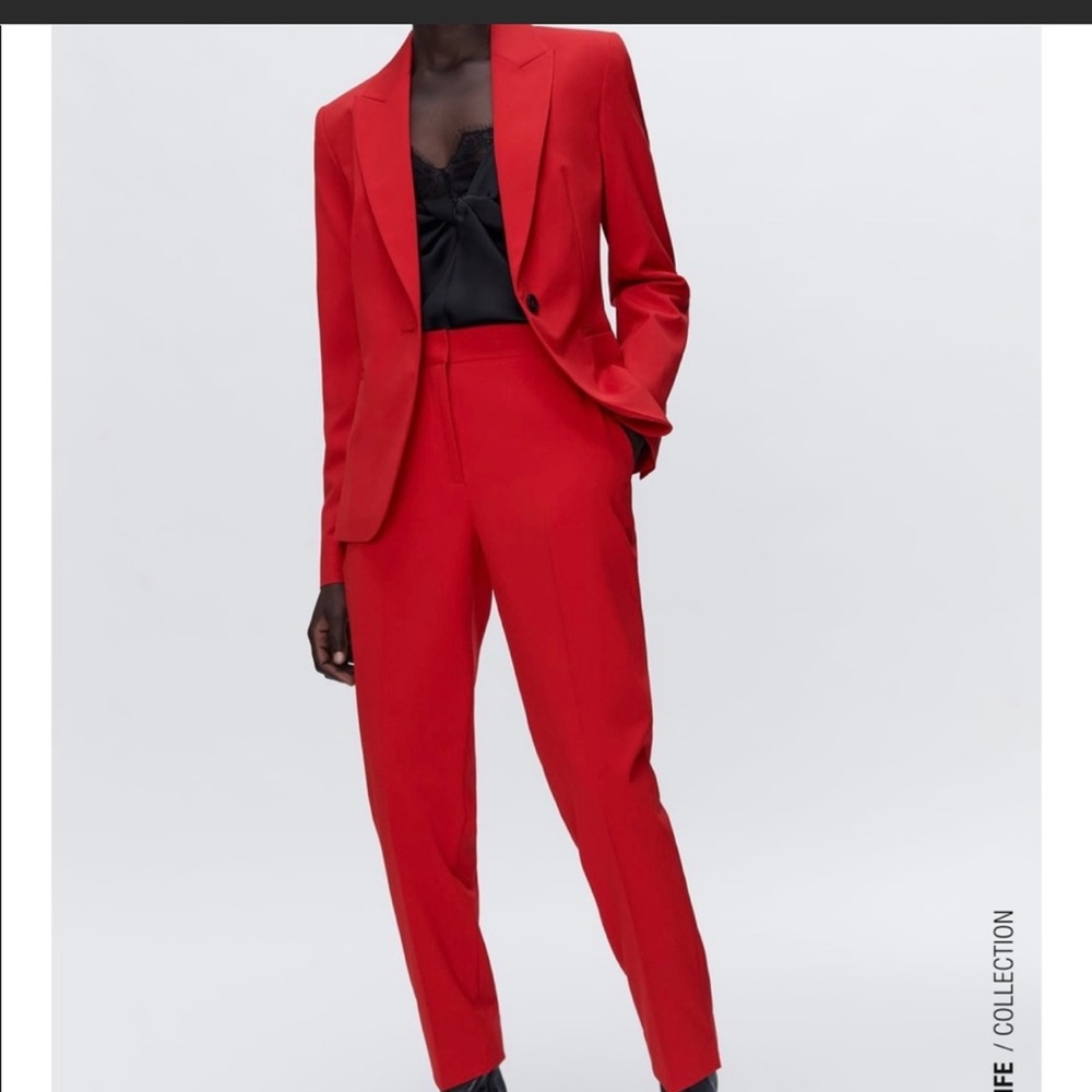 Zara ankle red pants
